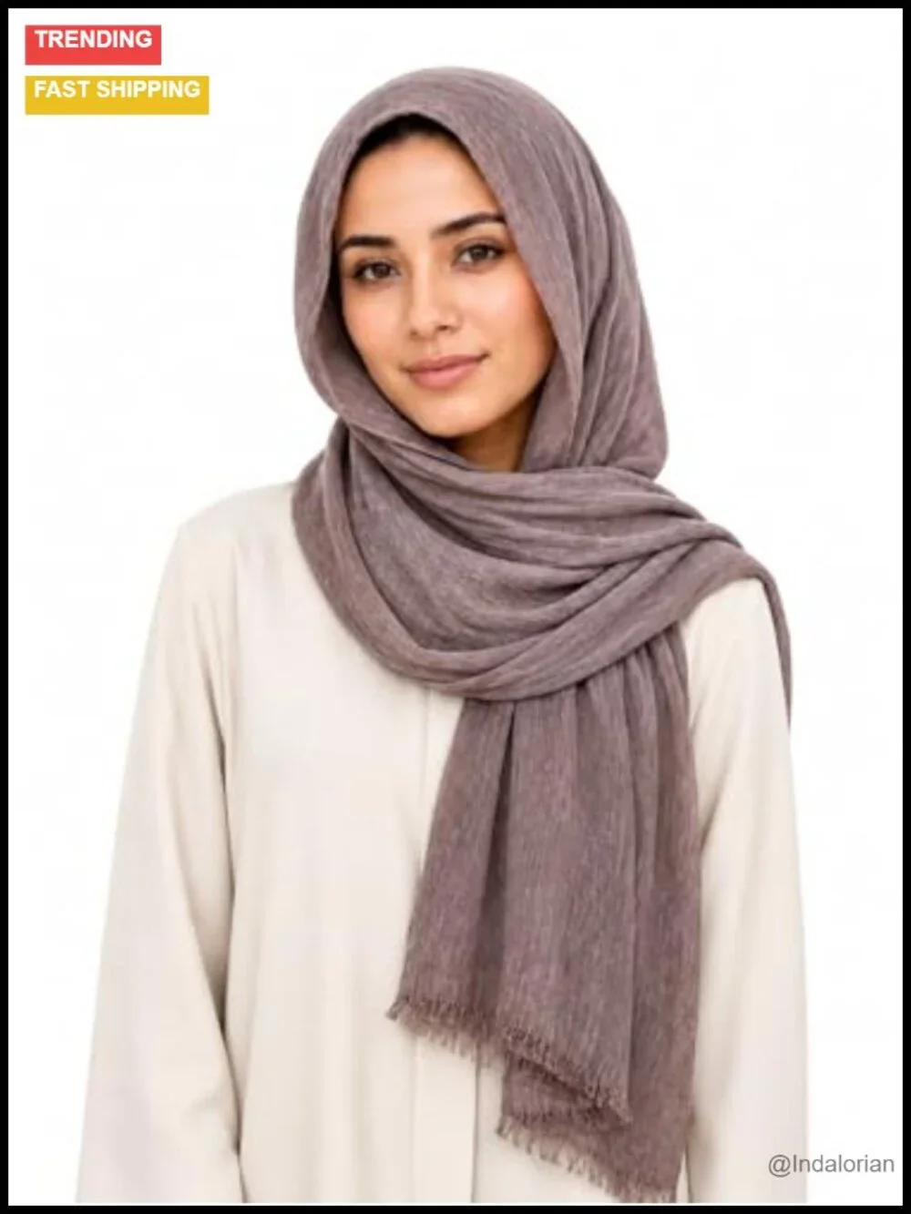 Lightweight Rayon Scarf with Cotton Linen Texture - Breathable Wrap Shawl